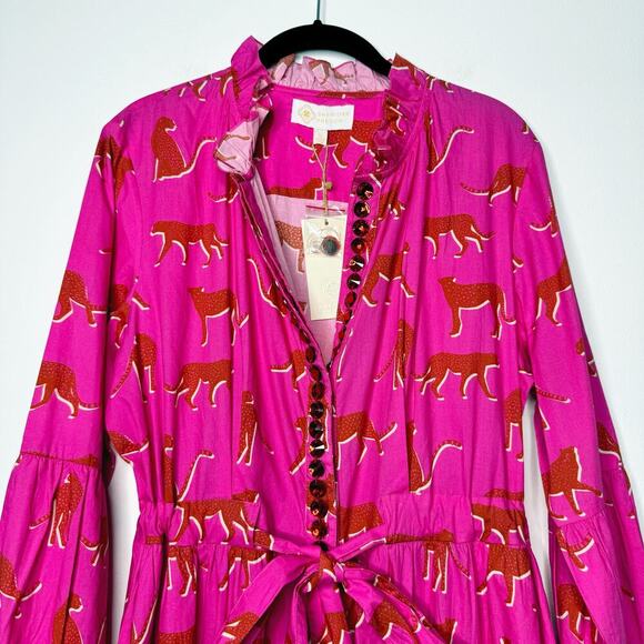 Sheridan French Britt Dress in Pink Festive Cheetah Print Size XL - Picture 4 of 12